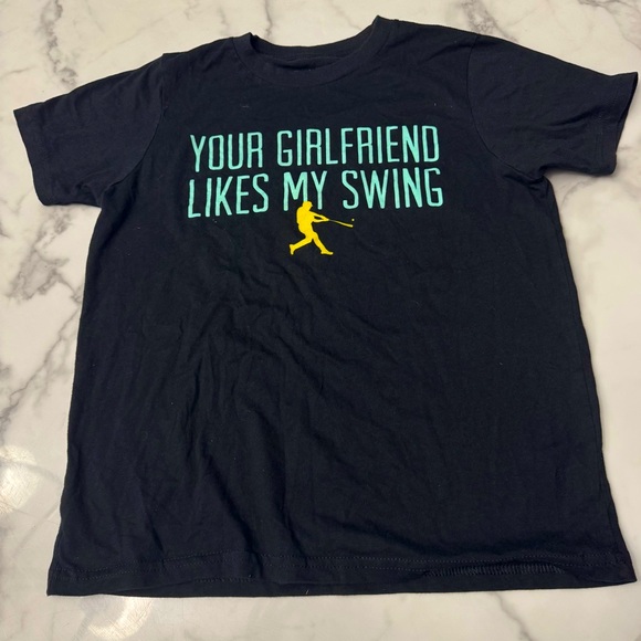Black Graphic Tee - "Your Girlfriend Likes My Swing" - Picture 1 of 2